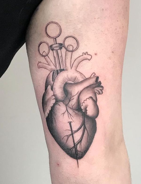 The beating heart nurse tattoo by @mrtnq_tt