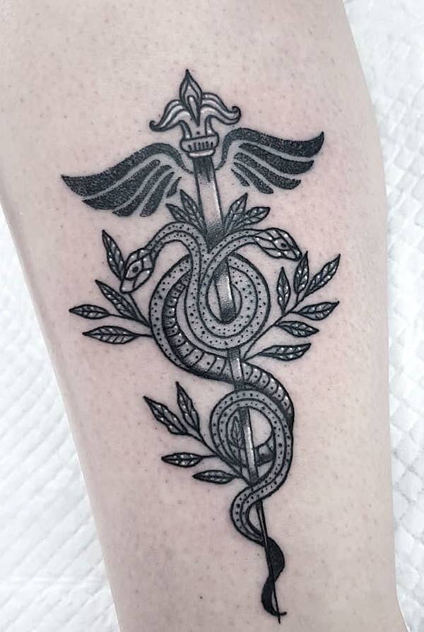 rod of Asclepius Tattoo II by HummelTheDevilInside on DeviantArt