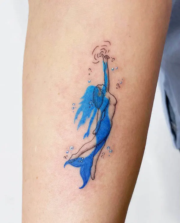 Mermaid Watercolor Temporary Tattoo - Etsy