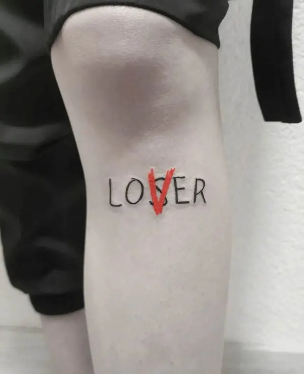 Lover not loser one word tattoo by @jotzet.tattoo