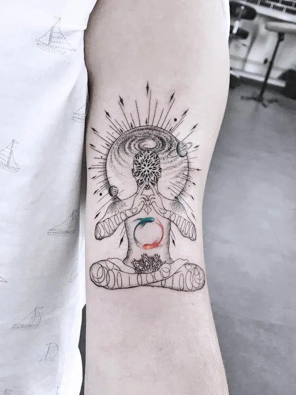 Meditation tattoo by @ptakay