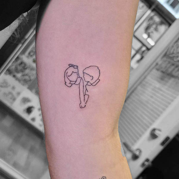 Minimalist brother and sister tattoo by @_jose_g_p_