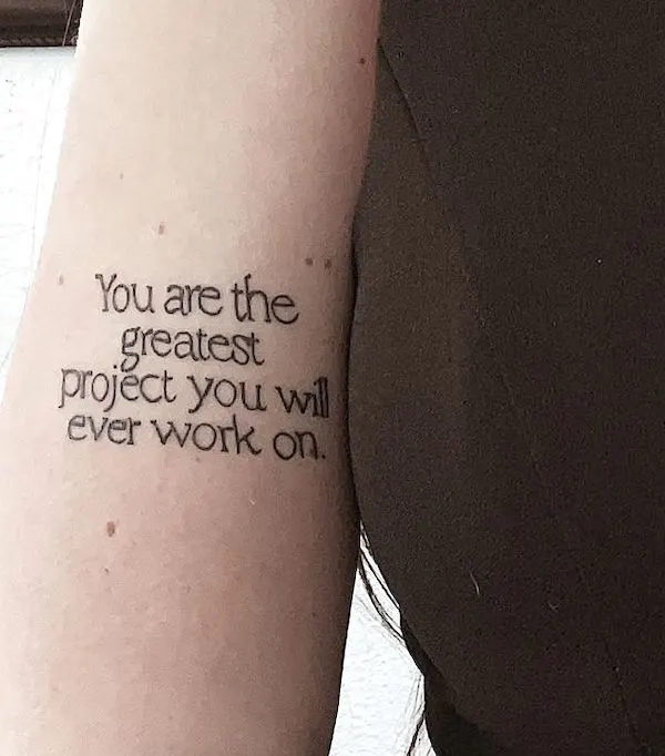 Self-love quote tattoo by @glvdw