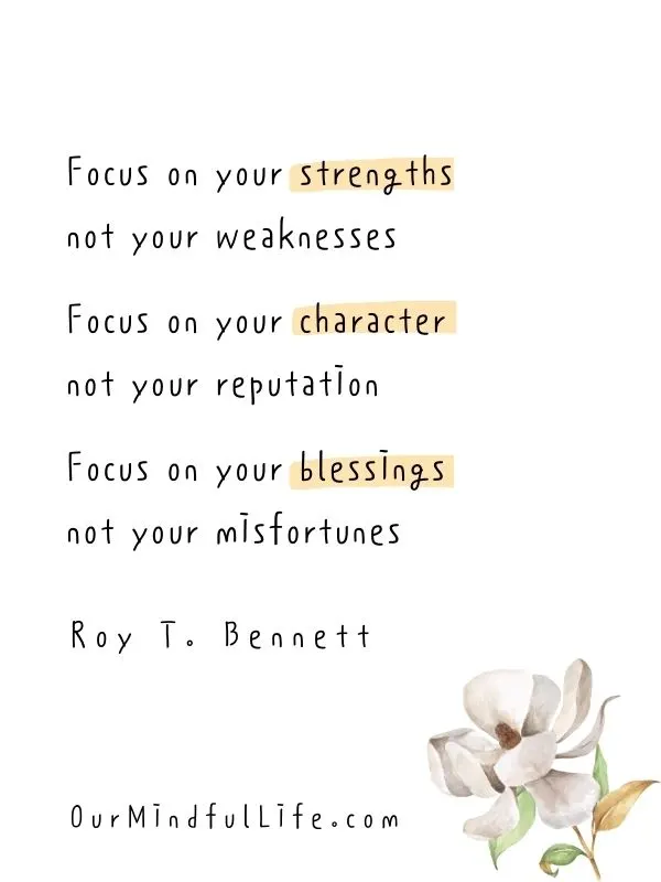 Focus on your blessings, not your misfortunes 