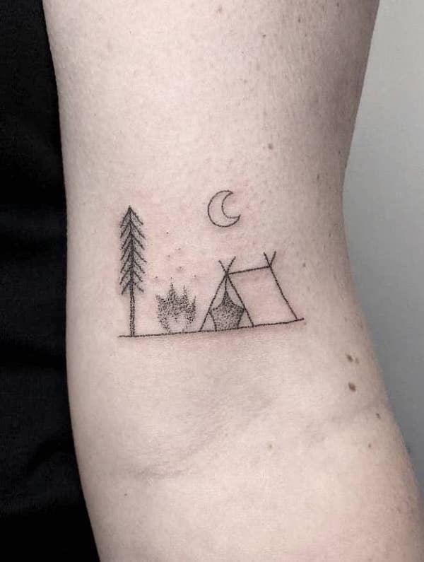 60 Camping Tattoos For Men  Wilderness Design Ideas