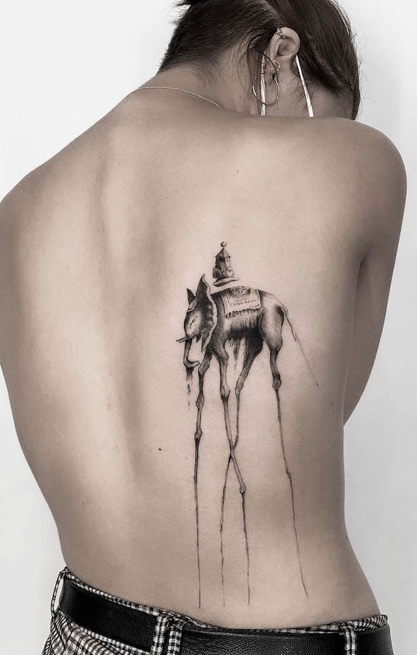 Dali's Elephant on the back by @maisonpython