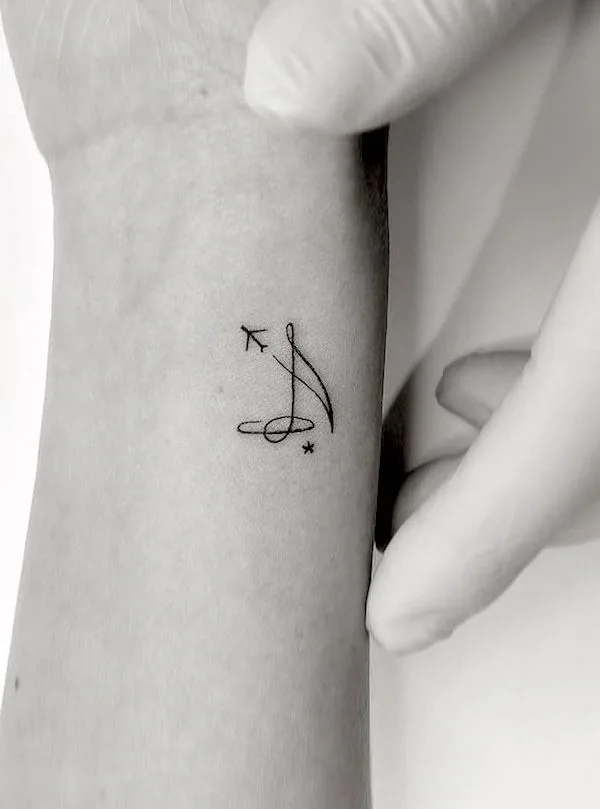 🎶Music Note Fine Line Tattoo 🎼 | 🎶The cutest, daintiest fine line tattoo!  🎼 •This sweet woman is a local music teacher and she wanted something very  dainty, but very meaningful to