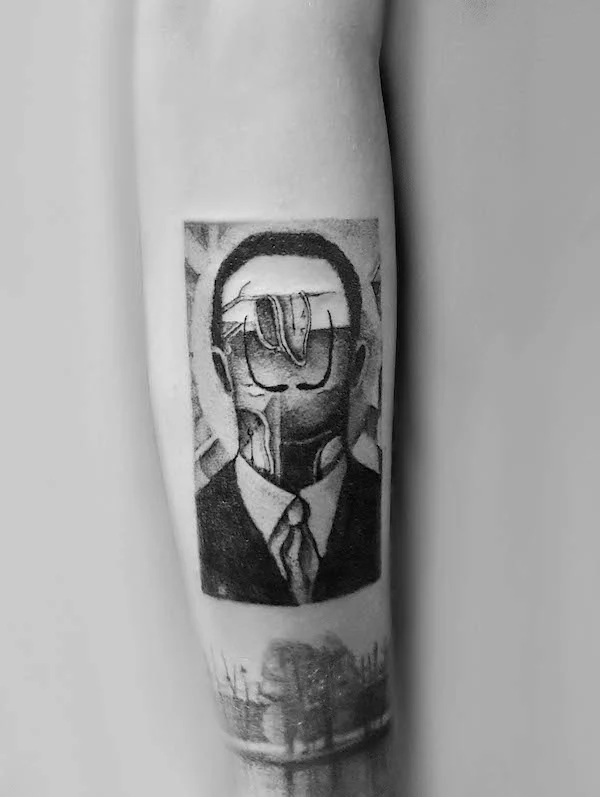 The Persistence of Memory Salvador Dali tattoo by @ewgii.tattoo