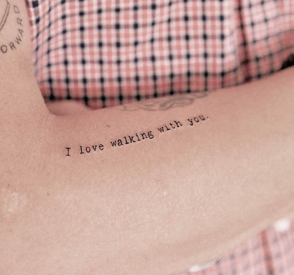 A cute love quote tattoo by @sonia_ink_