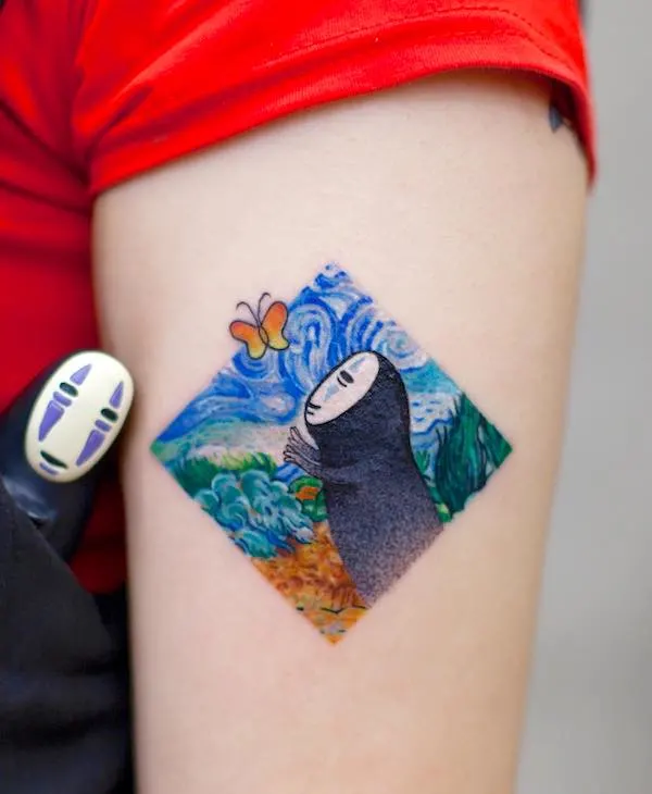 No Face and Vincent Van Gogh tattoo by @inkflow_akiwong