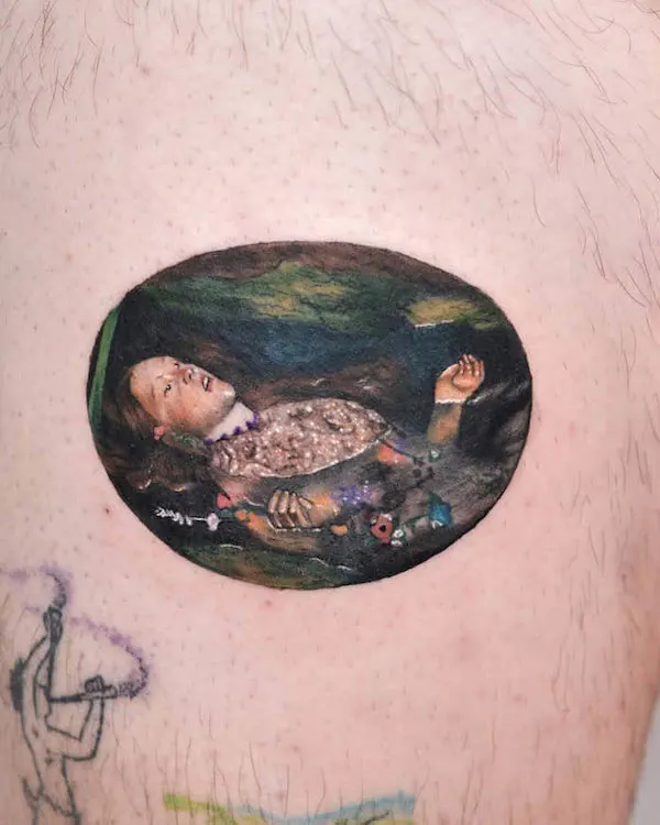Ophelia by Hohn Everett Millais tattoo by @tamgallardo.tattoo