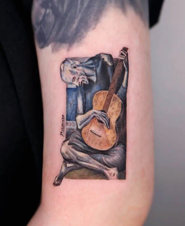 65 Guitar Tattoos For Men - Acoustic And Electric Designs | Guitar tattoo  design, Music tattoos, Guitar tattoo