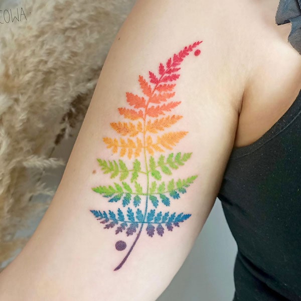 Gorgeous rainbow fern by @marcowy.ink