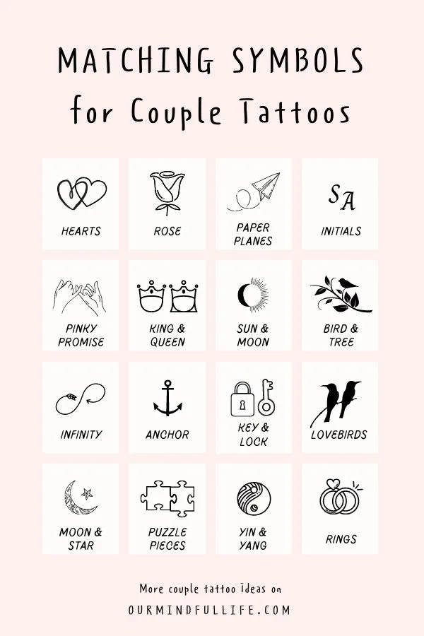 20 Matching Couple Tattoo Designs with Meaning 2023