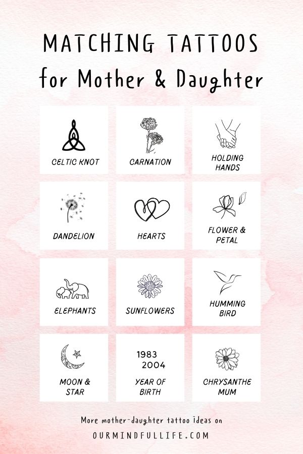 Common mother-daughter tattoo symbols - Matching tattoos for Mother Daughter