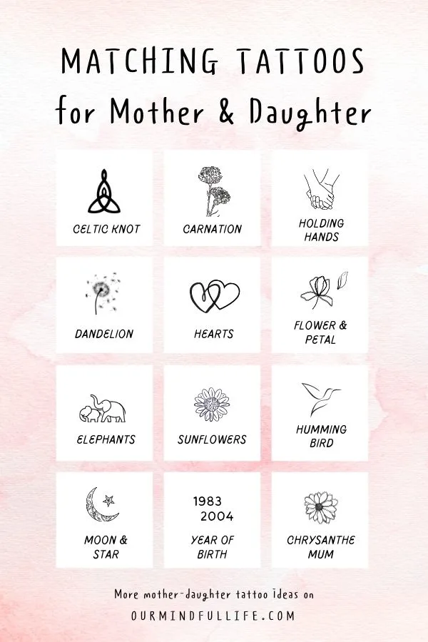 unique symbol mother daughter tattoos