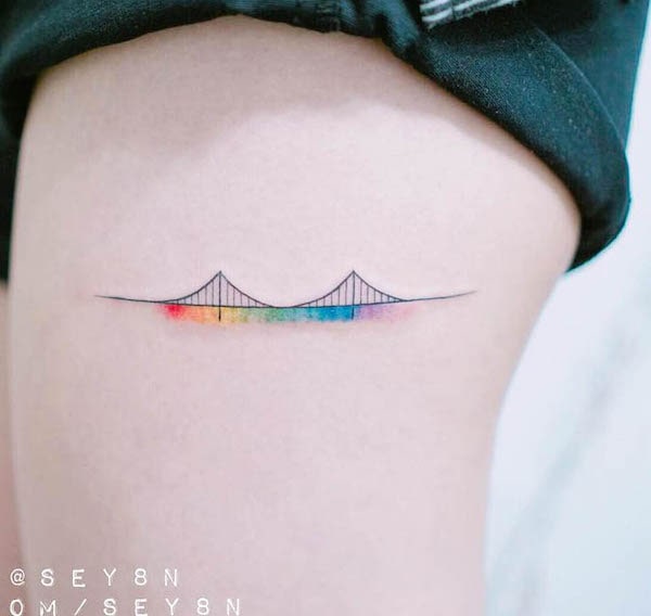 Golden Gate Bridge Tattoo  Bridge tattoo Golden gate bridge tattoo Body  art tattoos