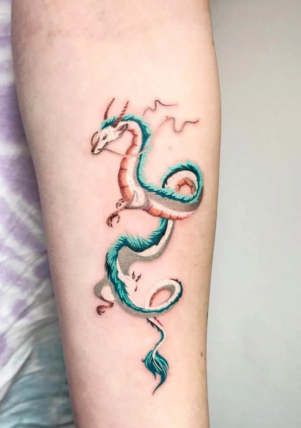 Haku dragon tattoo by @ciotka_zu_tattoo