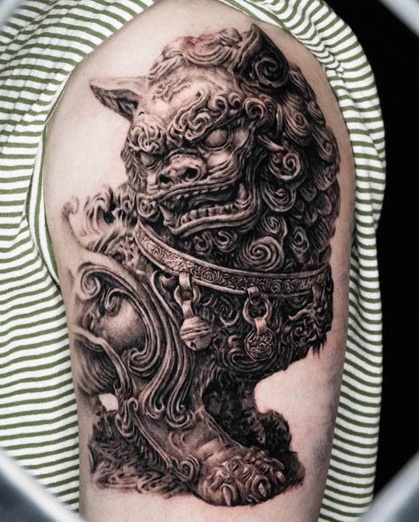Foo Dog tattoo by @tattooist_bega