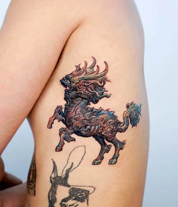 Qilin tattoo by @non_lee_ink