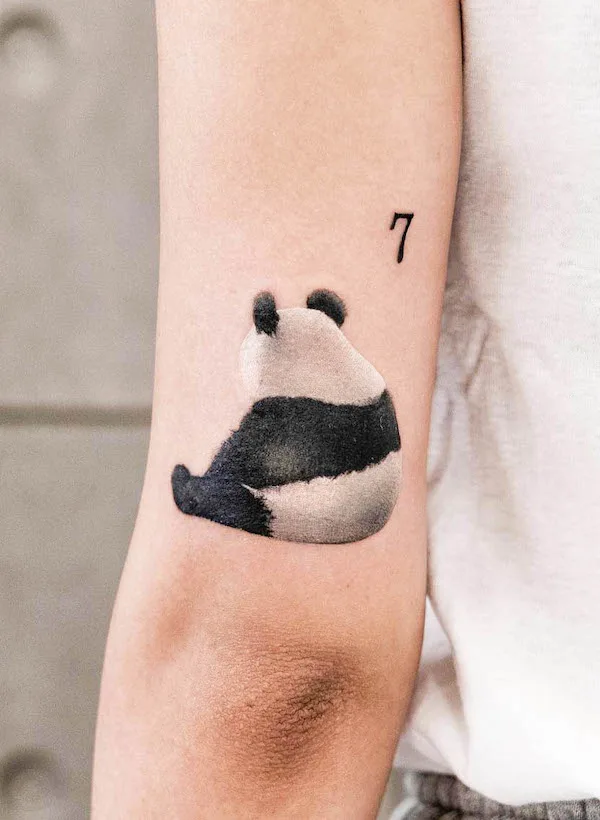 Super cute panda tattoo by @chenjie.newtattoo