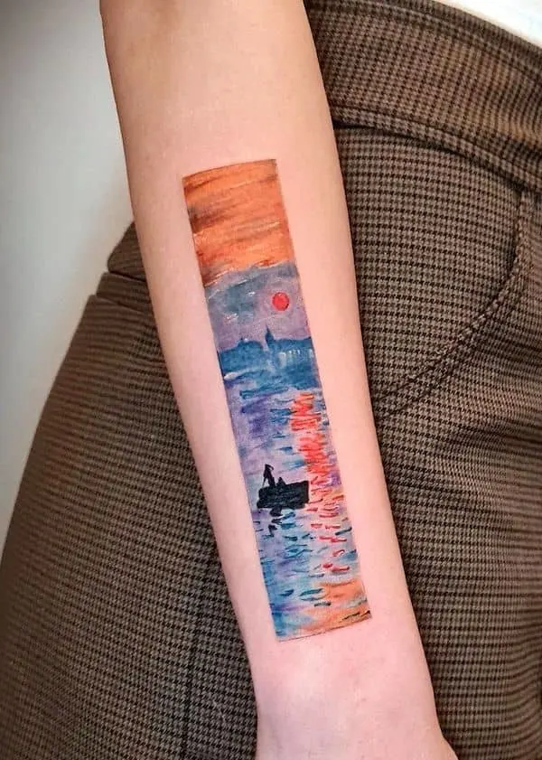 Monet forearm tattoo by @barbara_corbucci_tattooer