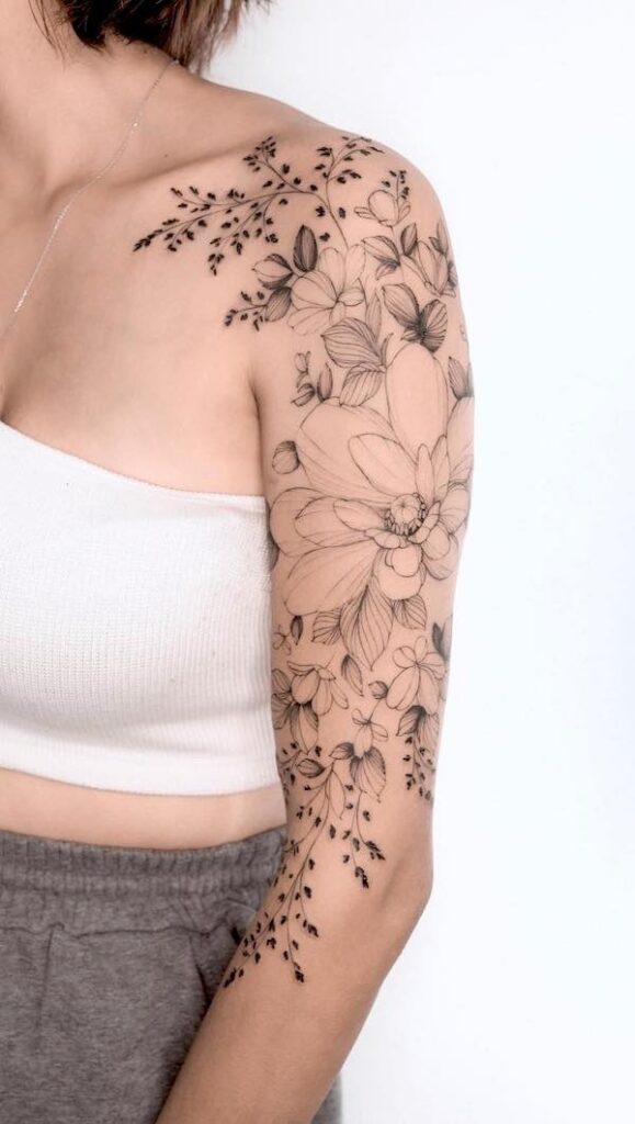 Herrnalise Flower Sleeve Tattoos Stickers, Full Arm Temporary Tattoos  Sleeves, Fake Body Art Arm Tattoo for Kids Women Makeup - Walmart.com
