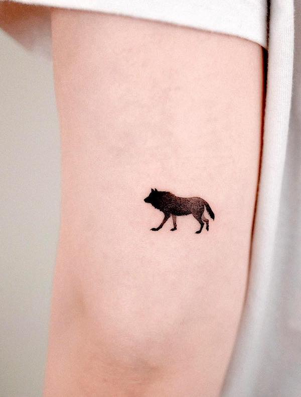 Tiny lone wolf arm tattoo by @choiyun_tattoo