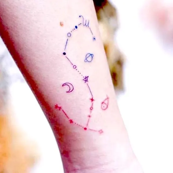 A cute constellation tattoo by @hktattoo_tina