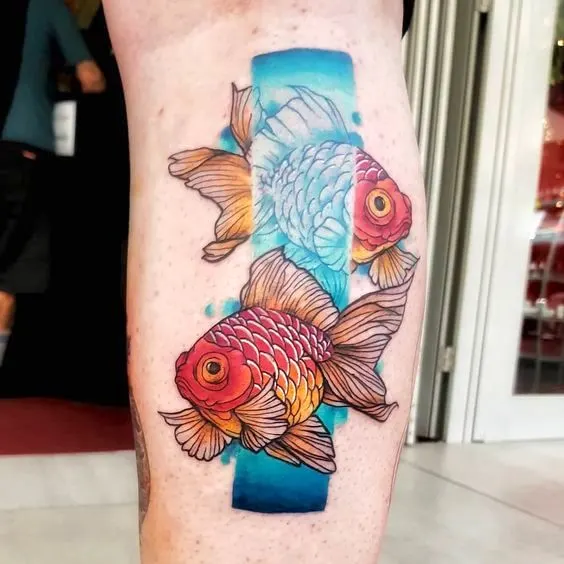 A koi tattoo with vibrant colors by @matthewedge
