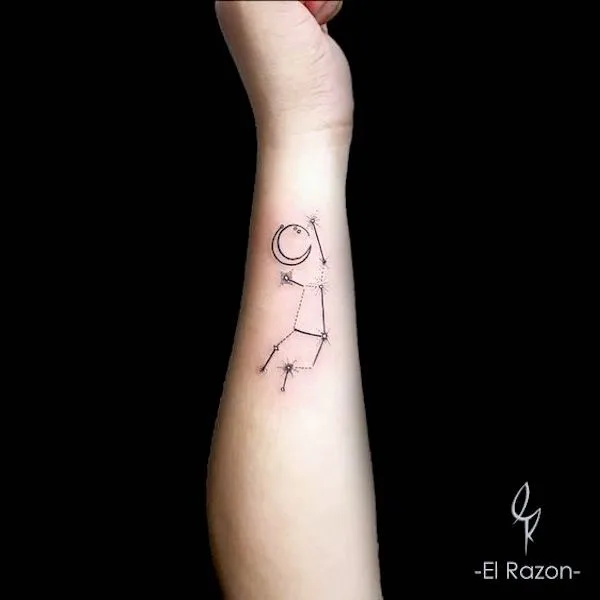 A simple constellation wrist tattoo by @yaelraz0n