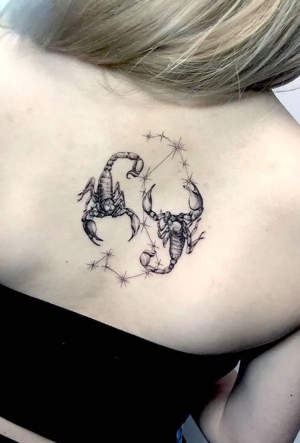 Scorpio Zodiac Sign Temporary Tattoo Scorpio Constellation - Etsy Denmark
