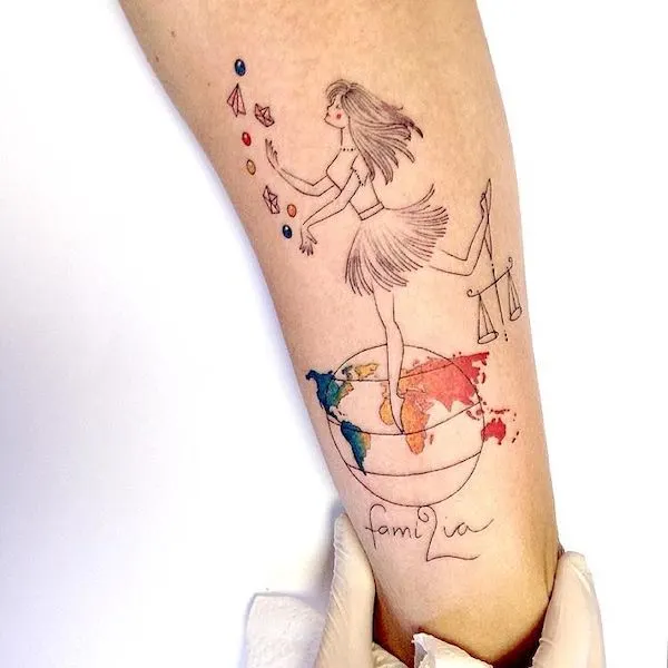 A watercolor girly tattoo for the freedom chaser by @laystattoo