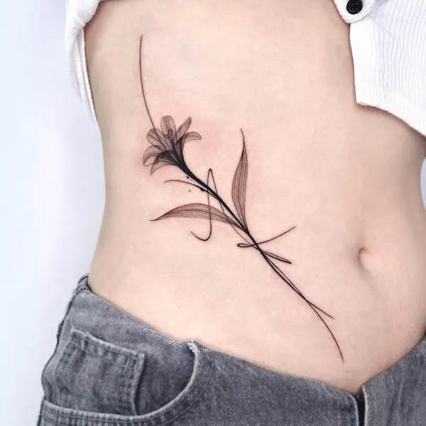 31 Cute Flower Rib Tattoos  Tattoo Designs  TattoosBagcom