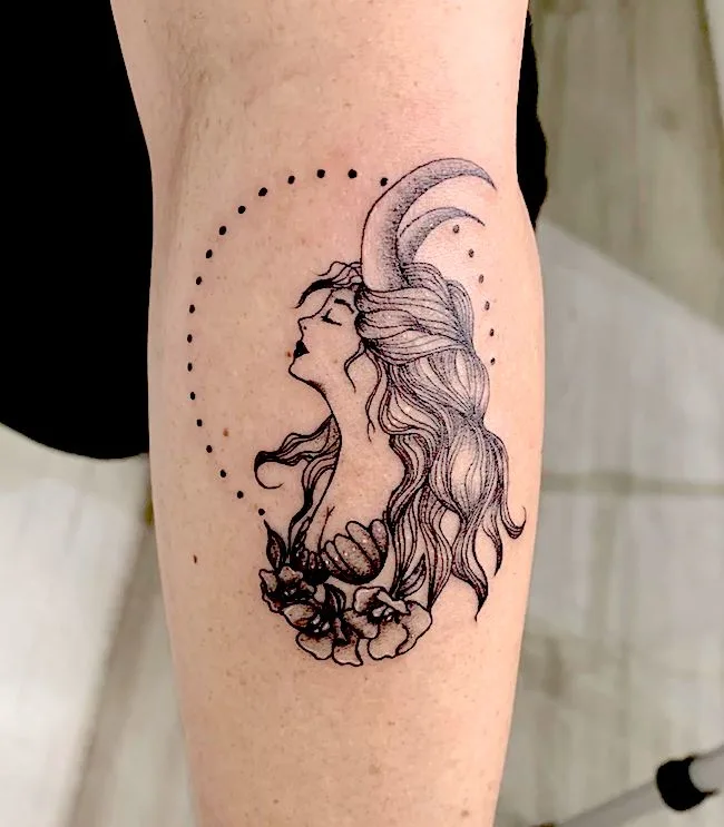 An elegant Capricorn tattoo by @bessielou