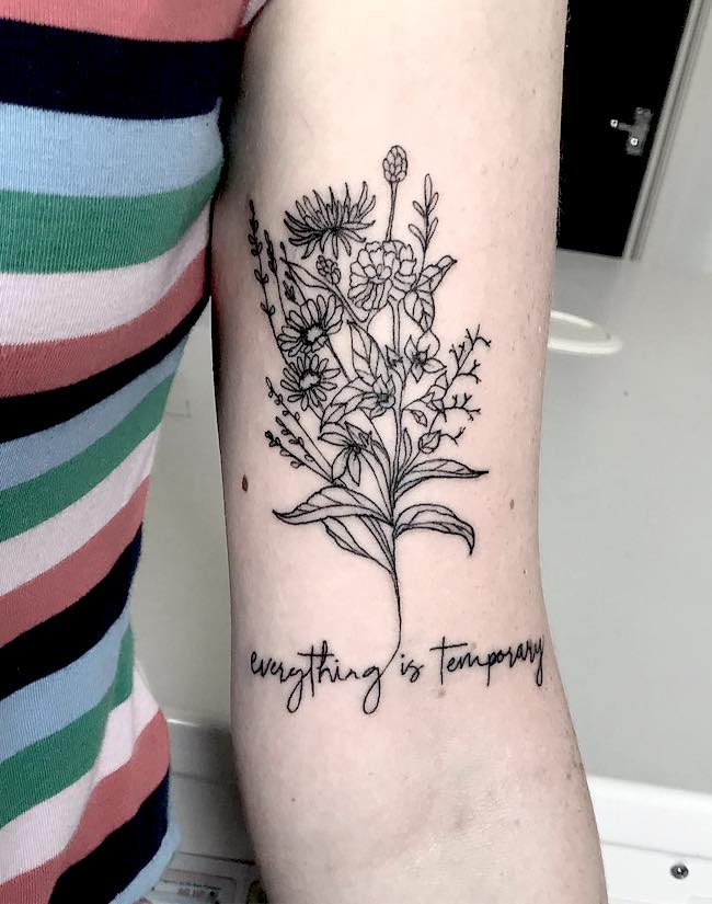 Anything is temporary by @bil_tattoo
