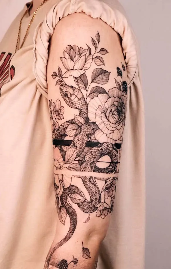 Tattoo uploaded by Jeppe Dahl Rørdam • A close up of a full sleeve snake Im  working on at the moment. Big snakes is a favorite of mine, I'll spend  hours to