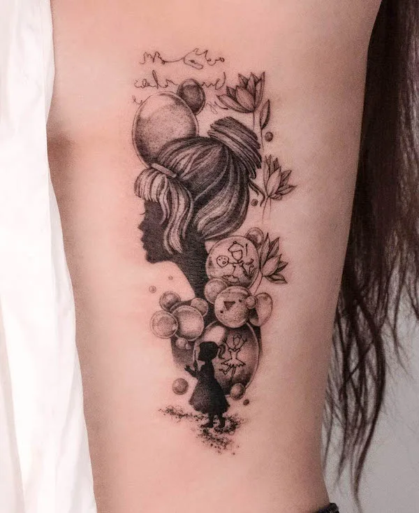 From girl to woman meaningful rib tattoo by @vladimir.kutuev