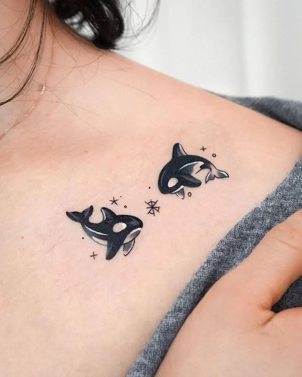 Killer whale tattoo by @eden_tattoo_