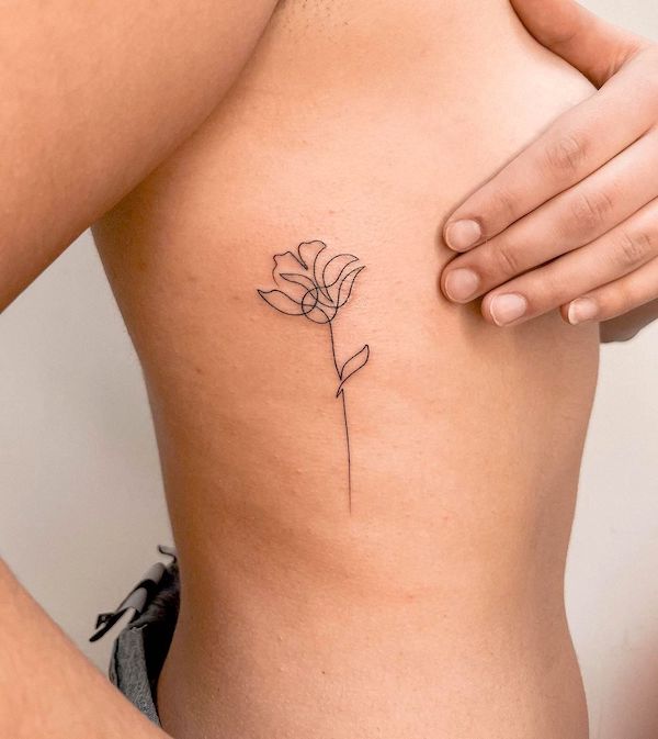 Stunning Flower Tattoo Ideas on Ribs  WomenSew