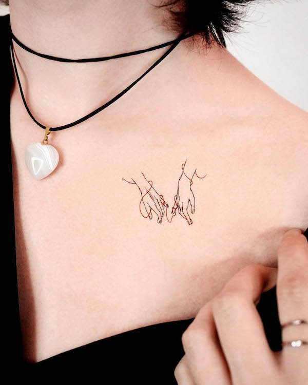 Promise - meaningful collarbone tattoo for women by @pauline.tattoo