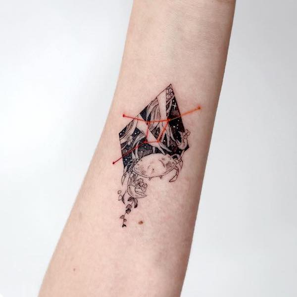 Rhombus Cancer constellation by @tattooist_sigak​