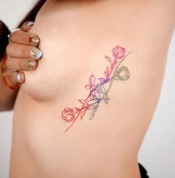 Tattoo uploaded by Julia   rose smalltattoo rosetattoo blackandgrey  rib ribtattoo  Tattoodo