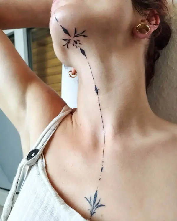 Straight line on the throat and chin by @ava.ink_