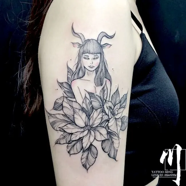 capricorn symbol tattoo for women