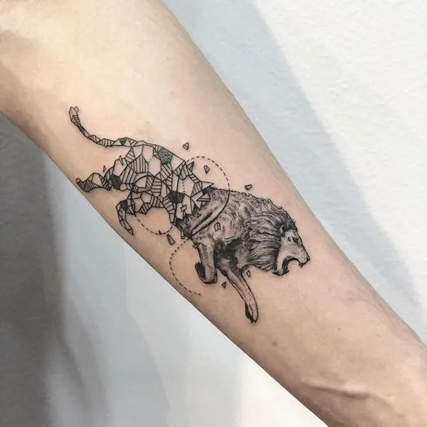 Rali  Ralkinz   Leo  Aries  Added this one to my dear friends arm  paslan  Its been a while since I wanted to make a split animal design