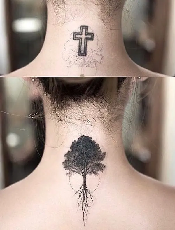 Tree of life cover-up tattoo by @bodyartmag