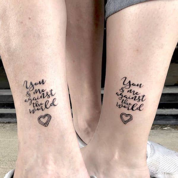 Mother and daughter matching tattoos
