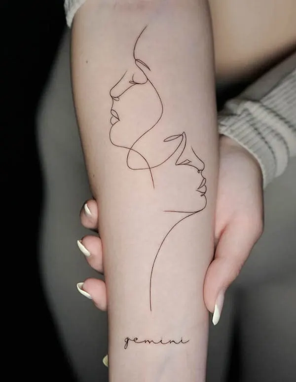 Fine line abstract forearm tattoo by @darkmothwuerzburg