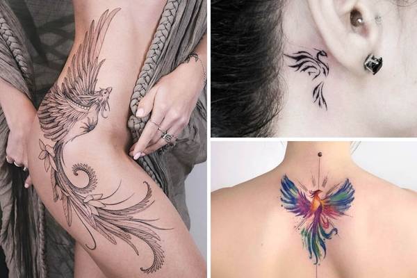 Feminine phoenix tattoo designs